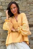 Mimi Pillow Cotton Batwing Blouse Tuscan Sun